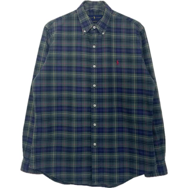 [M] 폴로 랄프로렌 자수로고 코튼 타탄 체크 셔츠 커스텀 핏