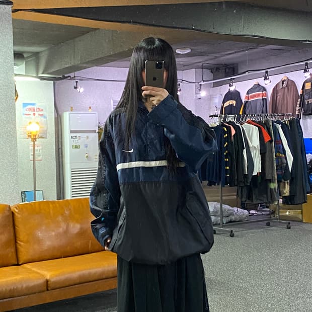 나이키 90s 올드스쿨 하프집업 아노락 웜업자켓B4699 