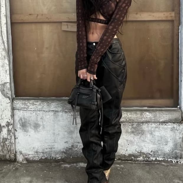 604service 레더 팬츠 L