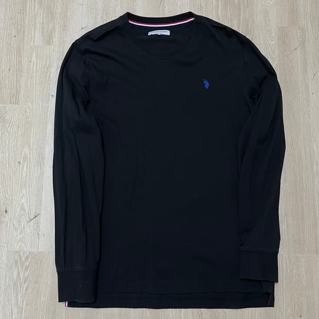 유에스폴로에센 자수로고 라운드넥 긴팔 티셔츠 L/100