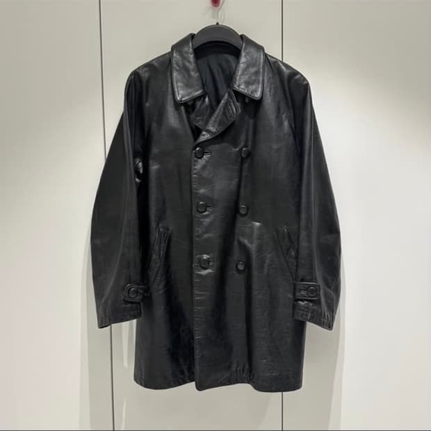 더반 인터메쪼 레더 피코트 자켓