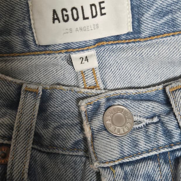 에이골디 agolde 90s크롭 스트레이트 연청
