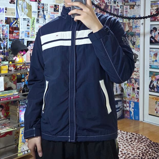 타미힐피거 올드스쿨 네이비 기모 바람막이