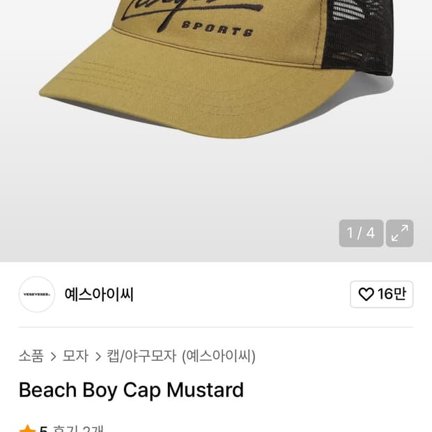 예스아이씨 볼캡