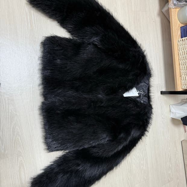 블랙 퍼 자켓 새상품