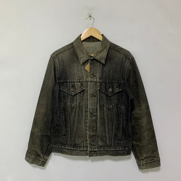 리바이스 데님 자켓 워싱 블랙 빈티지 청자켓 남녀공용