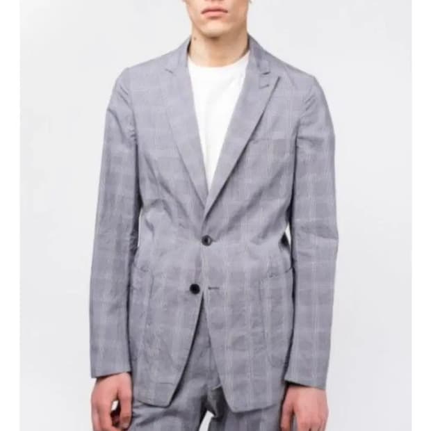 드리스반노튼 체크 블레이저 자켓