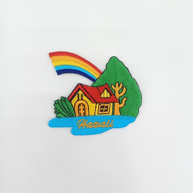 빈티지 무지개 집 자수 와펜 하와이 패치 키치 감성 DIY 리폼