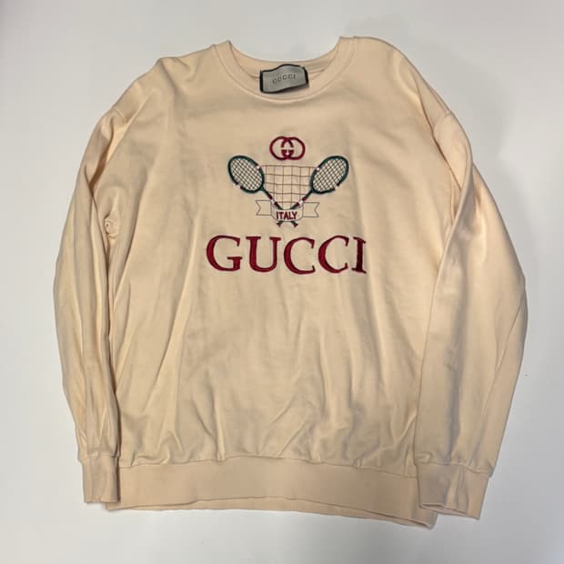 구찌 리메이크 커스텀 테니스 자수 맨투맨 L