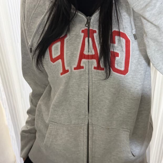 갭 그레이 후드집업 L