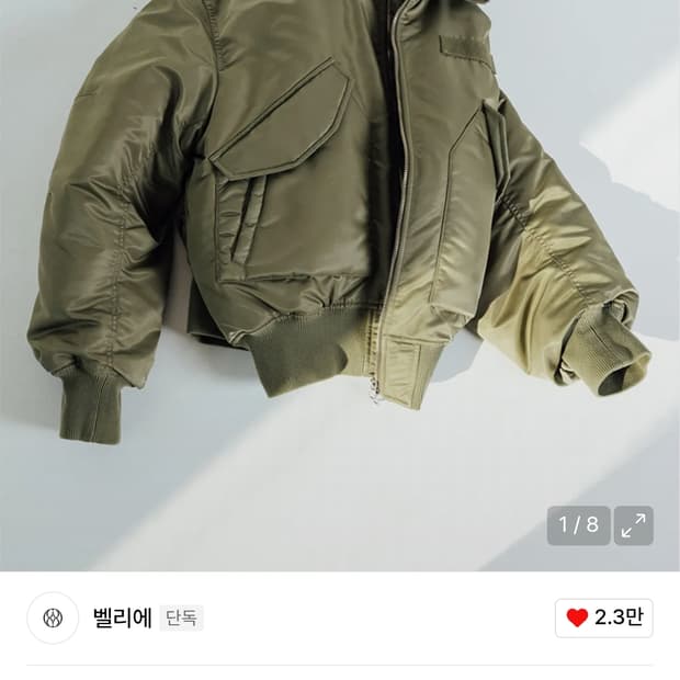 벨리에 랜더 플라이트 자켓 95