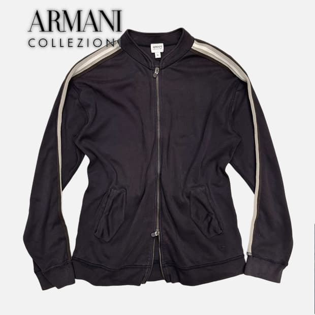 ARMANI grey sweat 2way zip-up