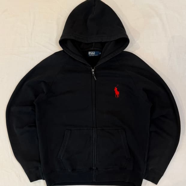 폴로 랄프로렌 빅포니 치프키프 후드집업 블랙 레드
