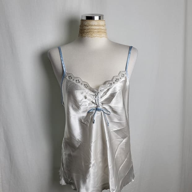 빈티지 달빛 실크 슬립 나시 탑