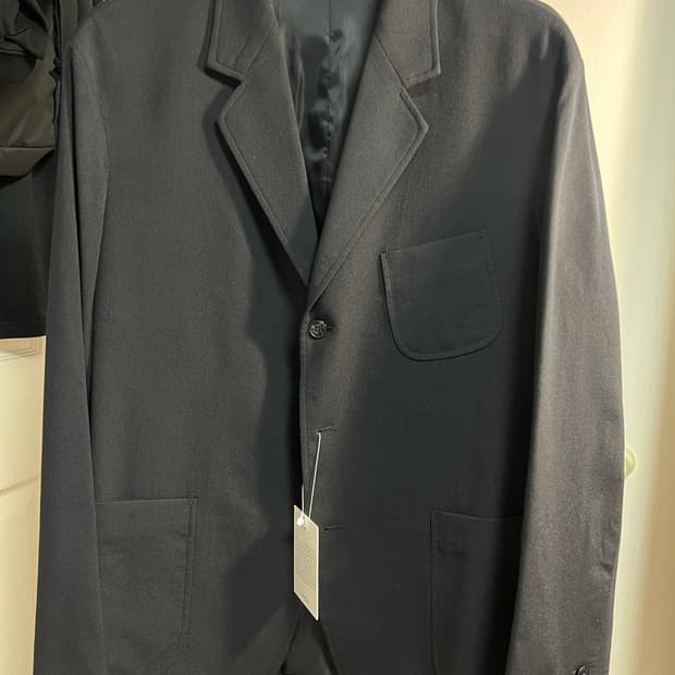 [M] 이얼즈어고 블랙 재패니즈 보일드 울 모달 울 패브릭 포닉 블레이저