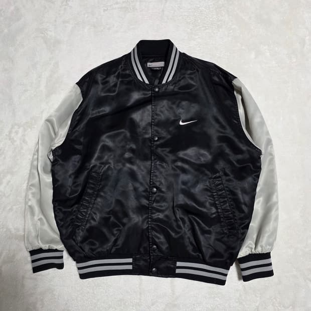 (M)나이키 90s 빈티지 스타디움 자켓 블랙실버