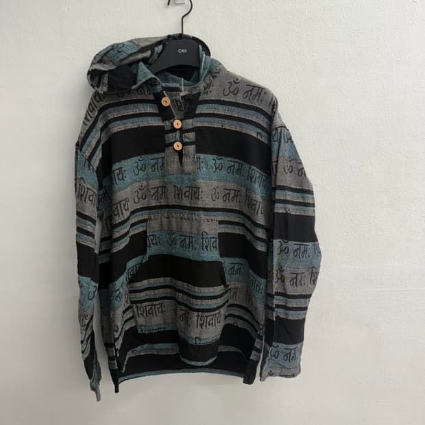 빈티지 네팔 패치워크 패턴 후드 (XL)