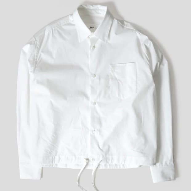 아미 드로스트링 화이트 셔츠