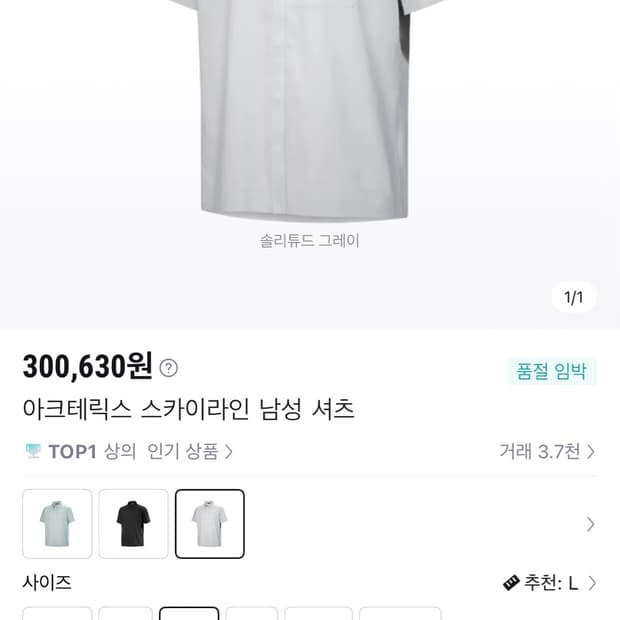 아크테릭스 스카이라인 셔츠 M (판매 또는 교환)