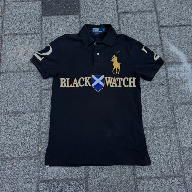 폴로 블랙와치 반팔 카라티 블랙 S