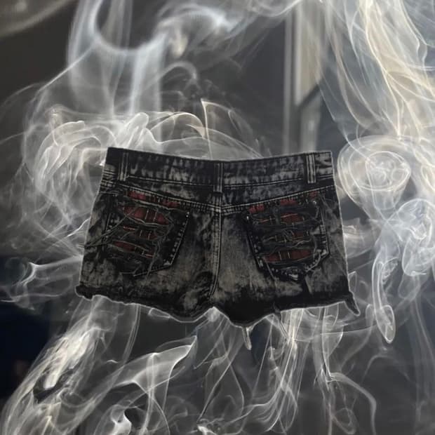 펑크타탄패치반바지