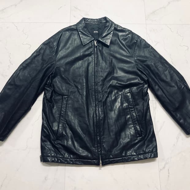 휴고보스 램스킨 양가죽 레더 자켓 40R, 100-105