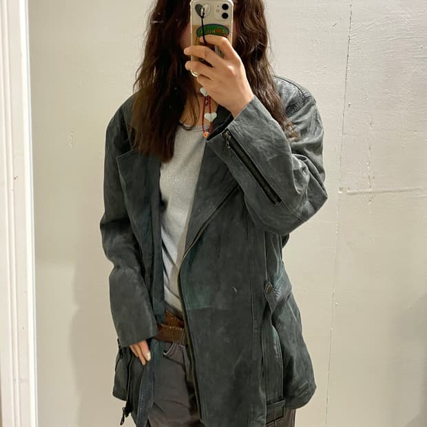 리얼레더 라이더 코트