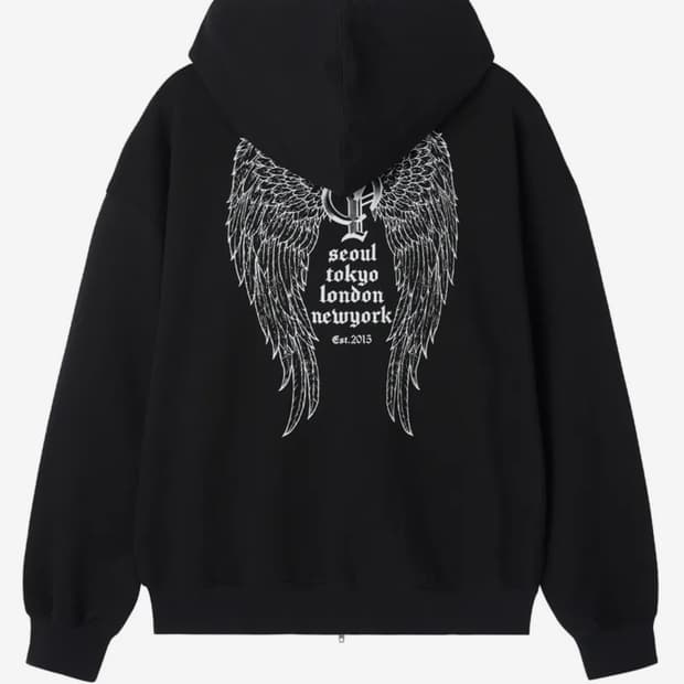 (택O) 오와이 OY 홀리 윙즈 후드집업 (블랙) (m)