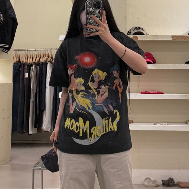 빈티지 달의 요정 세일러문 빅프린팅 반팔 티셔츠 U1644