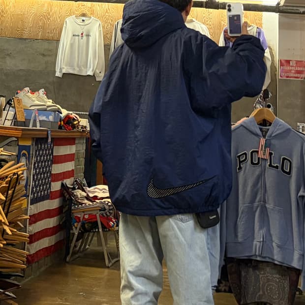 레어 90s 미국 빈티지 나이키 빅스우시 후드 패딩 자켓