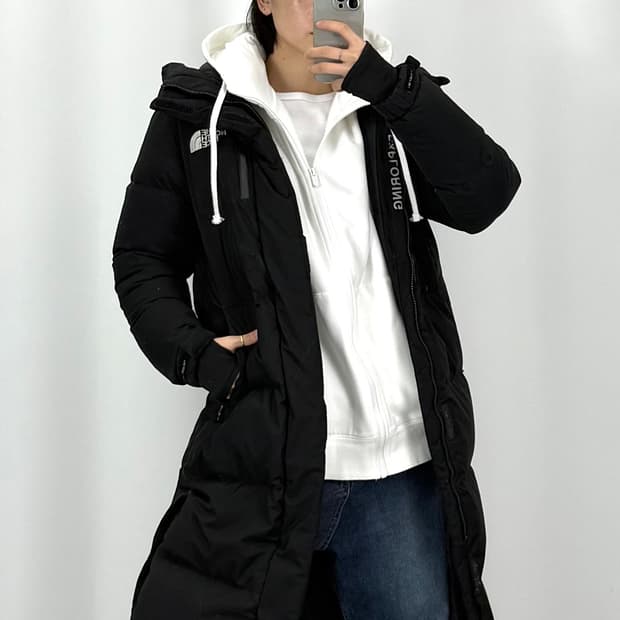  [L]노스페이스 블랙 구스 롱패딩 CK9813