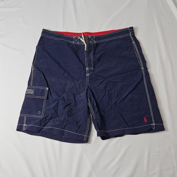 폴로 랄프로렌 정품 나일론 숏팬츠 스윔쇼츠 반바지 솔리드네이비 L