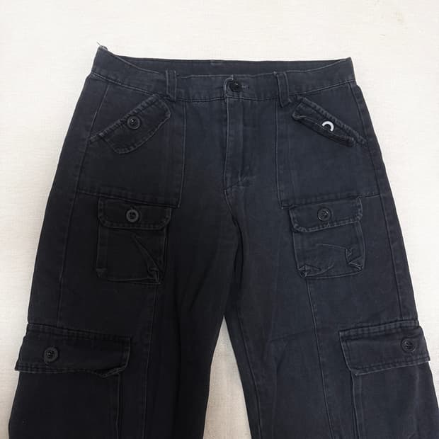 빈티지 블랙 카고 바지