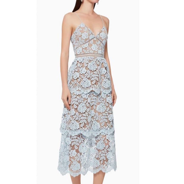 Self-Portrait Azalea Lace Midi Dress