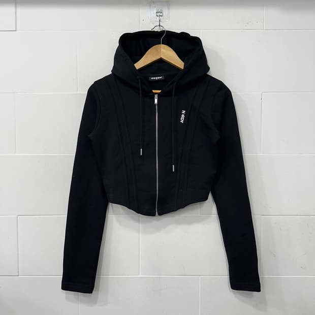 널디 크롭 후드집업M