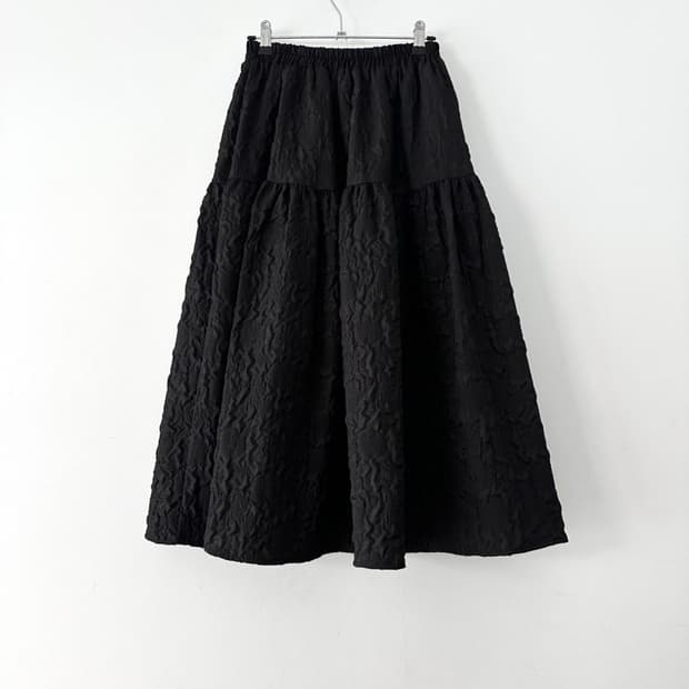 Jacquard boob skirt / black