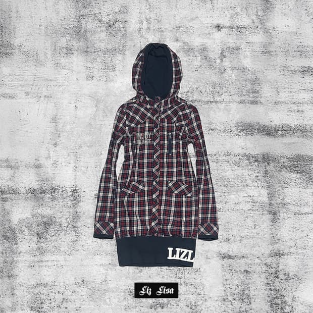 (Liz Lisa) y2k flannel hood 
