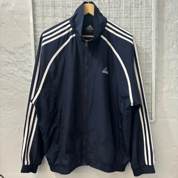 90s 아디다스 올드스쿨 네이비 바람막이 XL