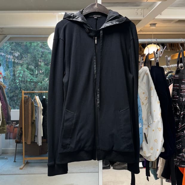 우영미 레이어드 니트 후드집업