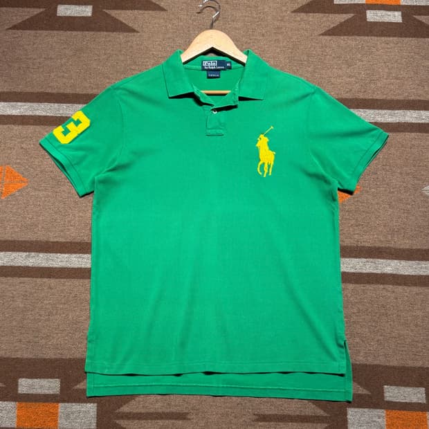 폴로랄프로렌 빅포니 반팔 카라티 XL 그린 옐로우 포니