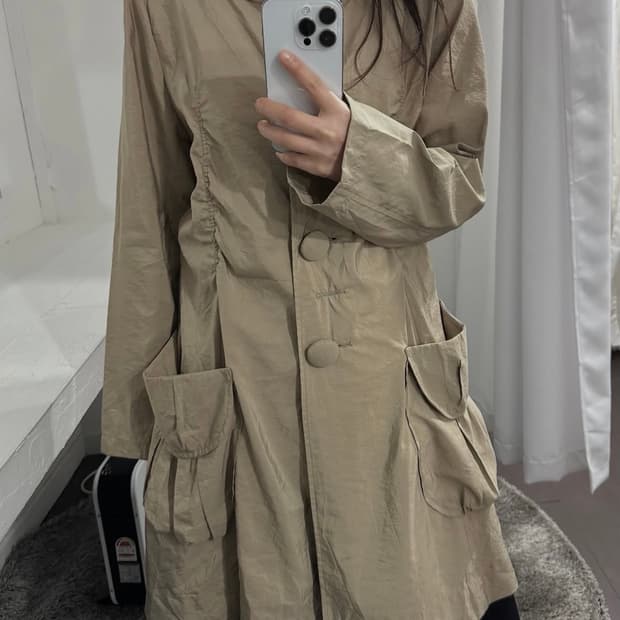 jolcia shirring detail coat