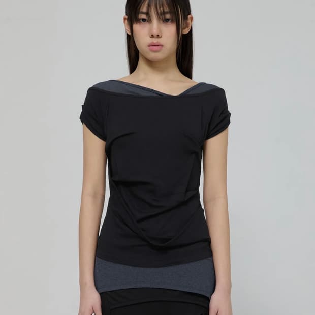 플레어업 2-Layered Top (Black&Charcoal)