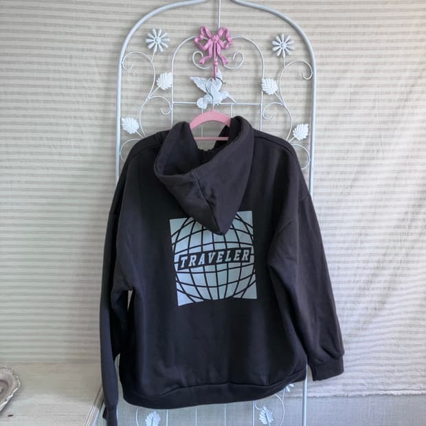 빈티지 차콜 어스 후드집업 y2k 스트릿 갸루 펑키 일본빈티지