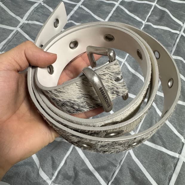 9999아카이브 카우하이드 아이렛 벨트 스노우스킨 와이드