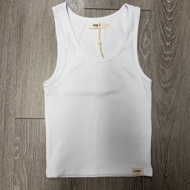 [GLOWNY] G CLASSIC RIB TANK (WHITE)
