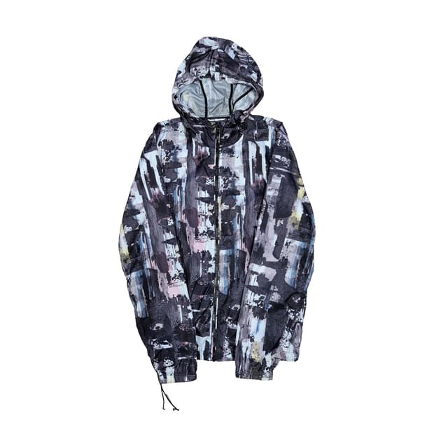 Abstract Print Windbreaker Jacket