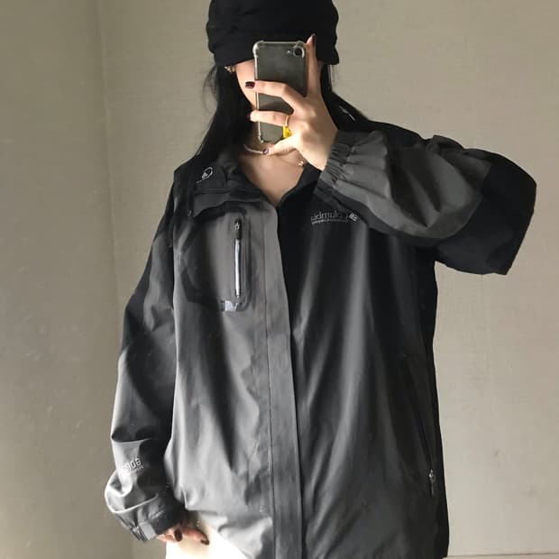 콜롬비아 카키그레이 바람막이