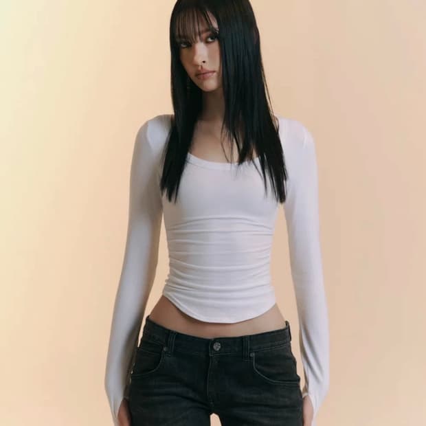 [무료배송]플리즈노팔로우 모모탑 momo top 화이트