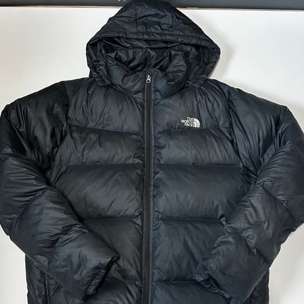 노스페이스 블랙 패딩 후드