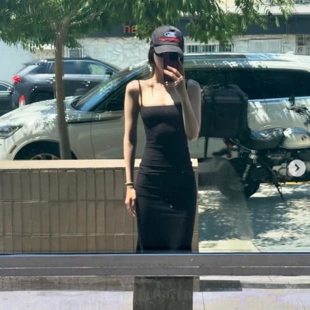 [M] 스킴스 skims 롱 슬립 원피스 그레이 손나은착용